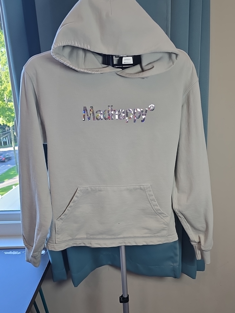 Madhappy Light Mint Green Hoodie with Iridescent Logo Size Small
